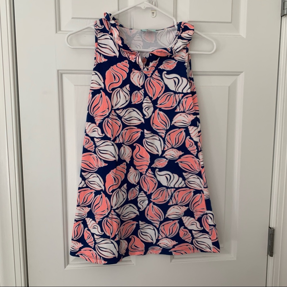 Haley & Hound Blue Pink Seashell Ruffle Dress 10